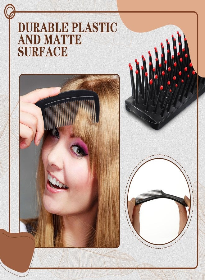 Baderke 48 Pcs Combs Set Bulk Hair Brushes for Homeless Individually Wrapped Hair Brush and Comb for Women Hotel Nursing Charity Travel(Black) - Image 2